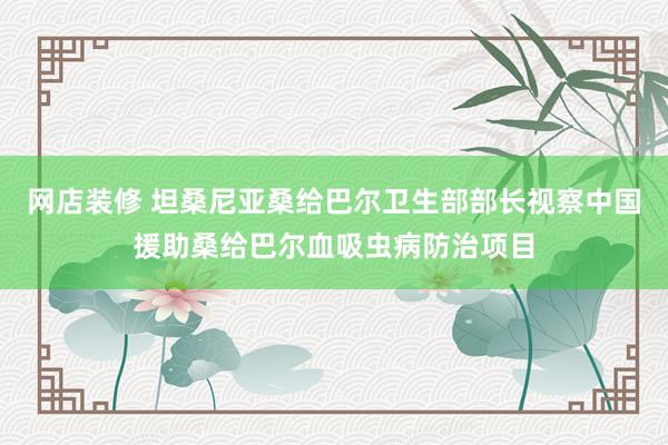 网店装修 坦桑尼亚桑给巴尔卫生部部长视察中国援助桑给巴尔血吸虫病防治项目